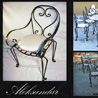 chairs from forged iron